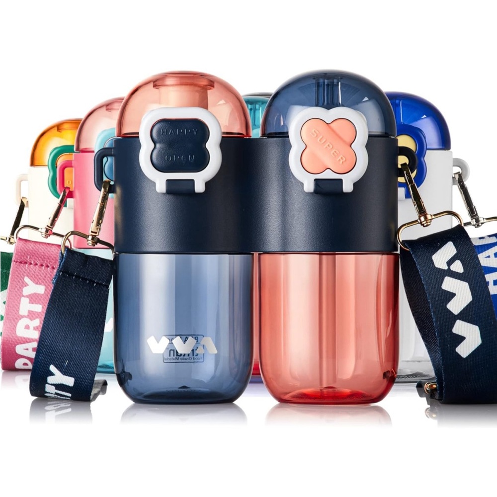 Tritan Leak Proof Kids👧🏻👦🏻Bottles w Spout Lid & Safety Lock🔓Travel🧳
